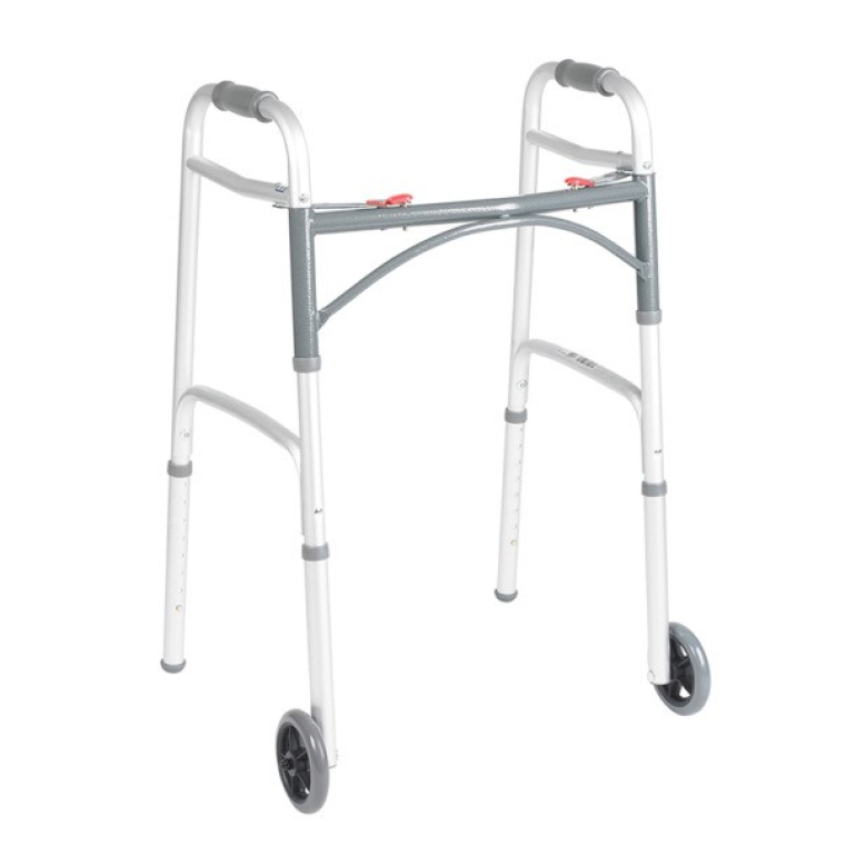 Deluxe folding walker, Two button with 5