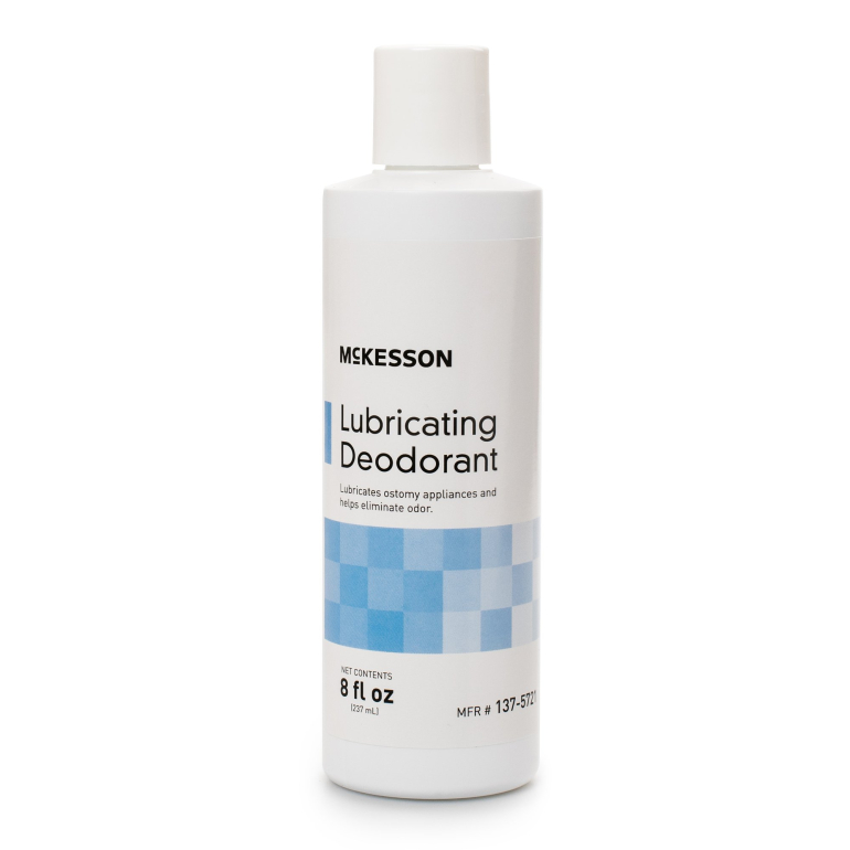 Lubricating ostomy deodorant