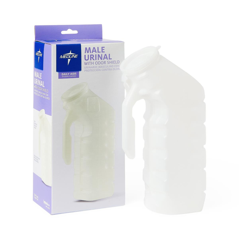 Medline Male Urinal w/Lid